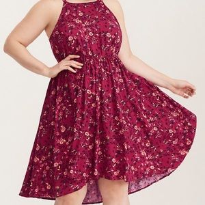 Torrid Size 2 Hi-Lo Sleeveless Burgundy Dress